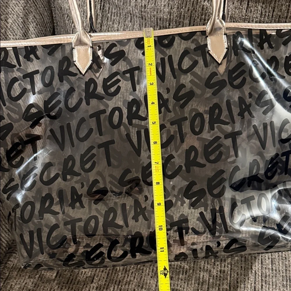 Victoria's Secret Black and Gold Script Tote
